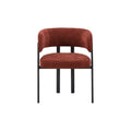 Chaise moderne en velours rouge avec cadre en métal noir